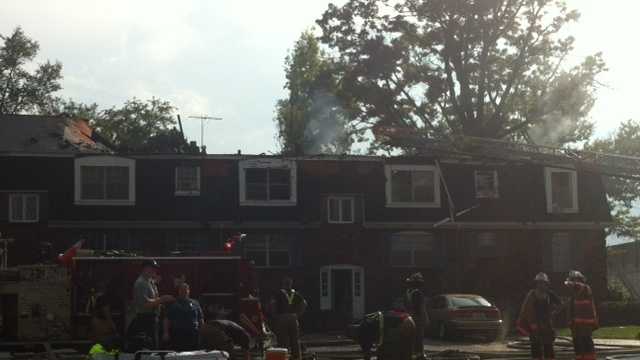 Images: Lightning strike ignites apartment fire
