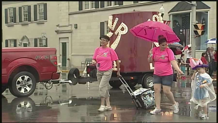 It was a go -- rain or shine -- and that was put to the test Thursday, as it literally rained on their parade in Jeffersonville.