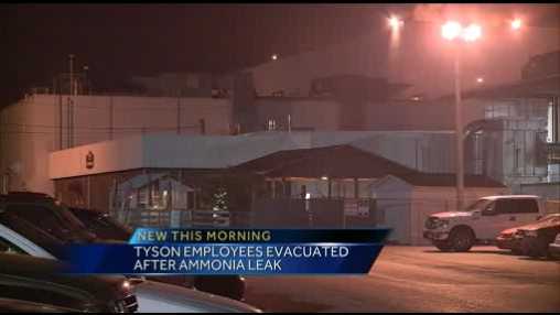 Tyson Foods plant evacuated due to ammonia leak
