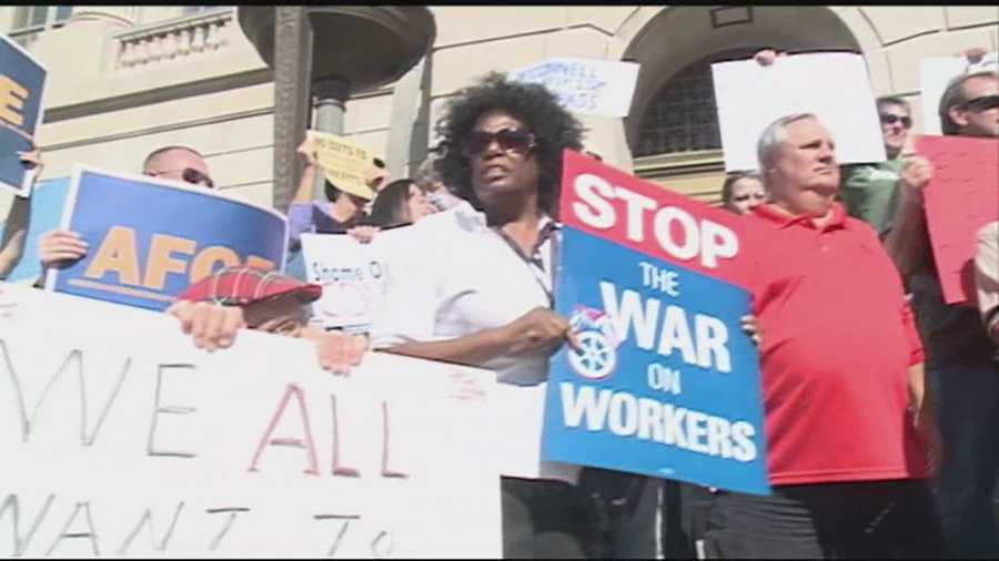 A rally was held in downtown Louisville on Friday to support workers affected by the government shutdown.