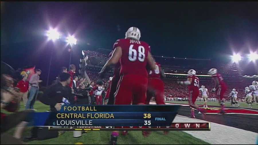 The University of Louisville falls to Central Florida 38-35 Friday night.