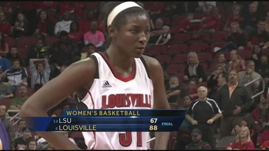 The University of Louisville Lady Cards defeat LSU Thursday night at the KFC Yum! Center.