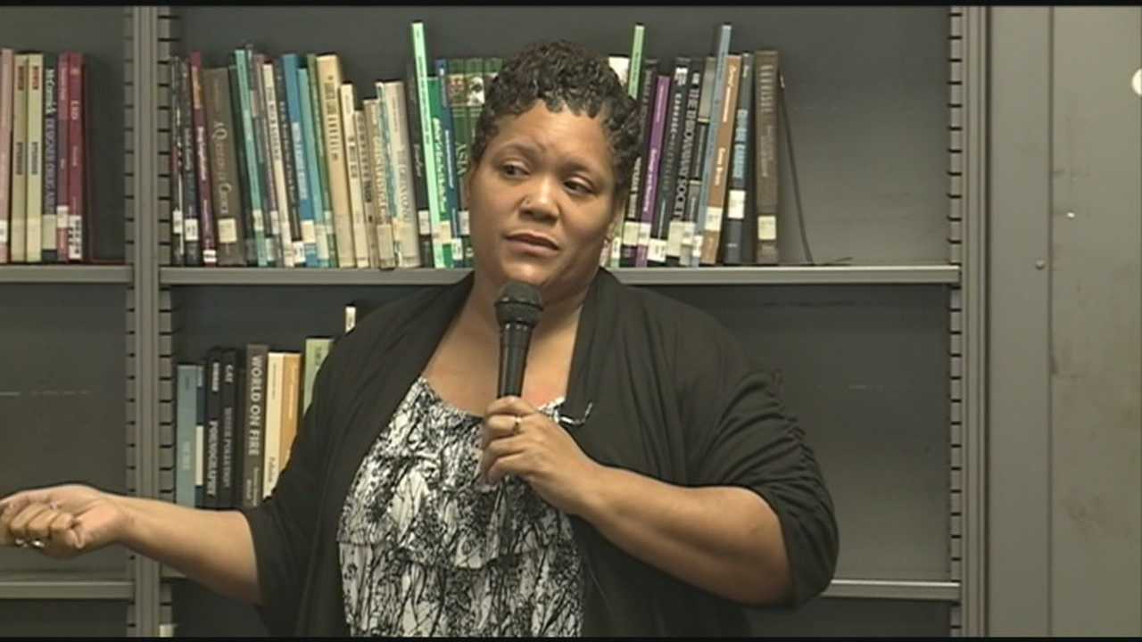 Woman exonerated of death sentence speaks to high school students