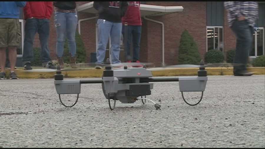 Students at one New Albany school got a lesson about drone technology Friday.