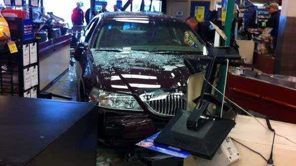 Police investigate after woman drives into grocery store
