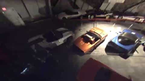 Security video released by the National Corvette Museum shows eight Corvettes falling into a sinkhole early Wednesday.