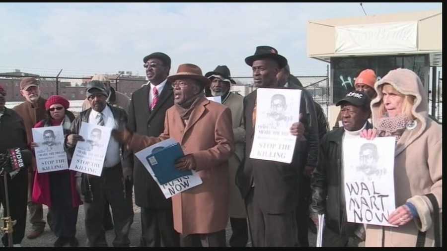 A group of people rallied to have a Walmart built to bring jobs to the area.