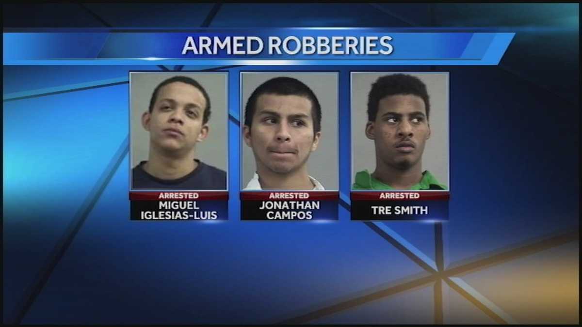 Images: 3 charged in armed robbery