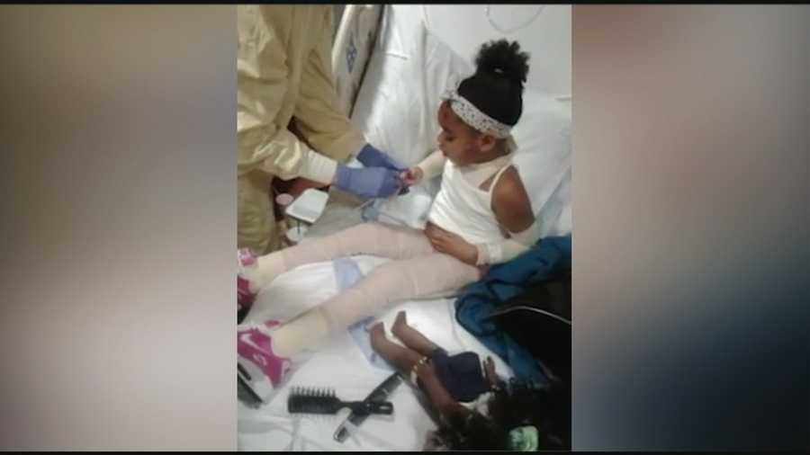 A 5-year-old girl injured in a house fire in New Albany house fire is making big strides in her recovery.