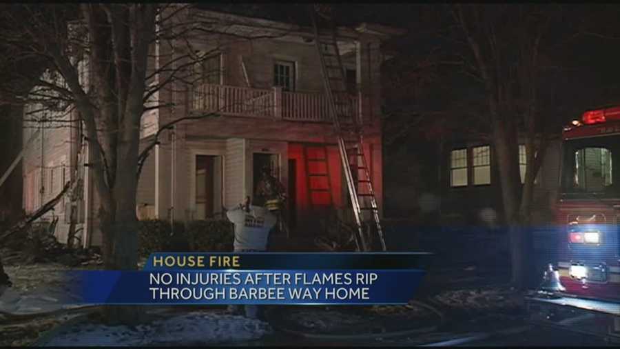 No one was injured after fire ripped through a house on Barbee Way.
