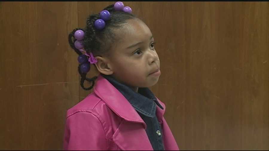 The 5-year-old girl who survived a deadly house fire in New Albany was in court Tuesday to face three teenagers accused of starting the fire that killed her brother and sisters.