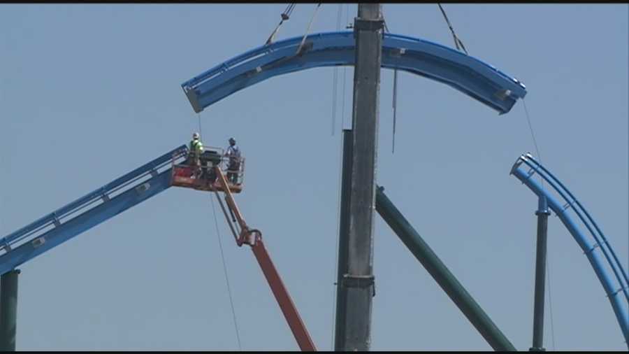 Construction crews are busy at Kentucky Kingdom, preparing the park for its May reopening.