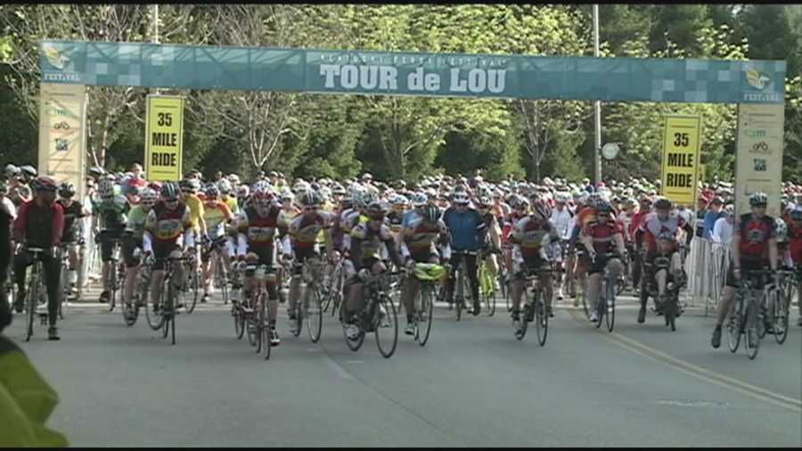 Hundreds hit Waterfront Park for Tour de Lou