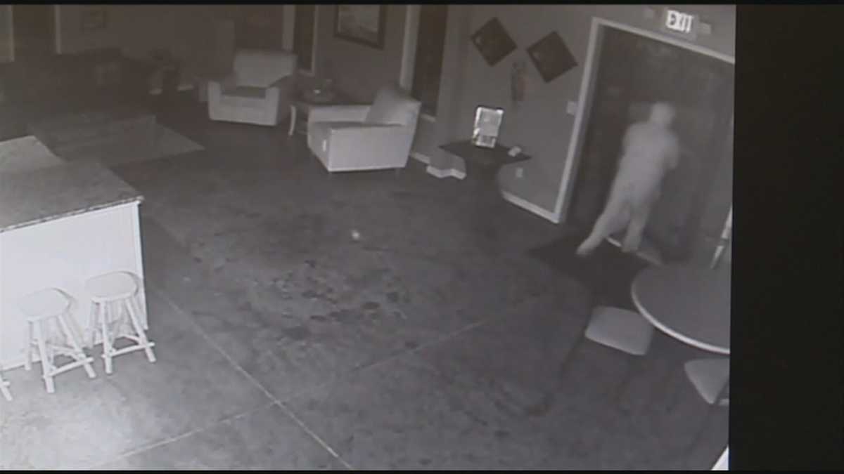 Surveillance cameras catch burglar in the act