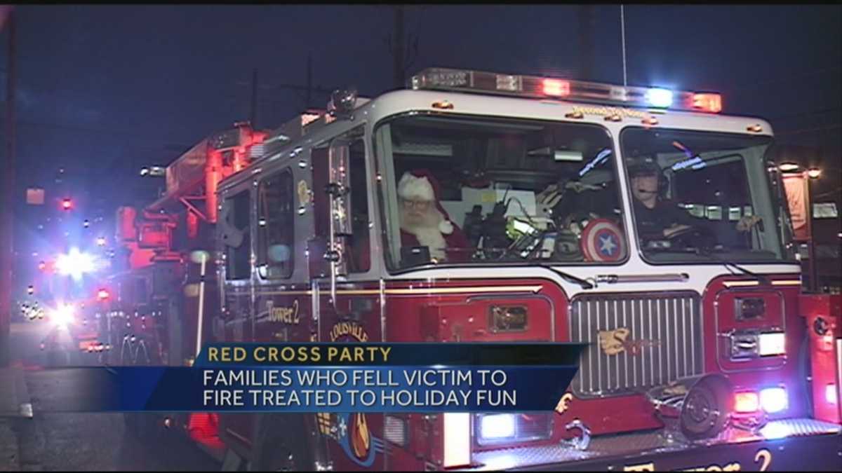 Santa trades sleigh for fire truck to help fire victims