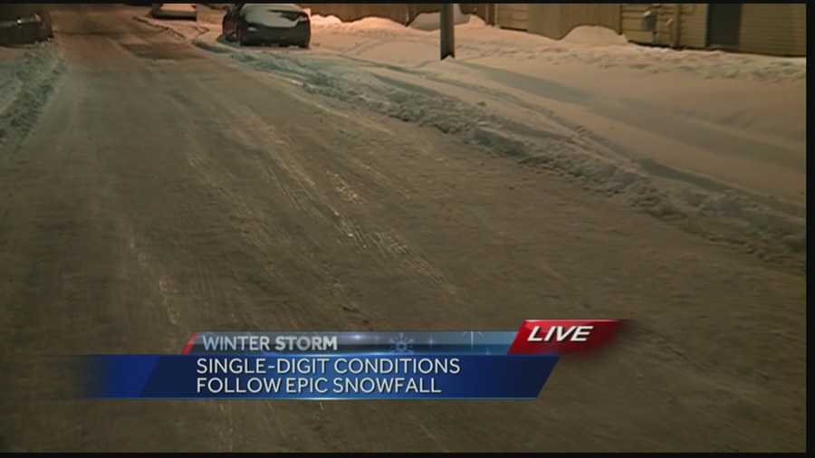 Single-digit temperatures have left many roadways covered in ice.