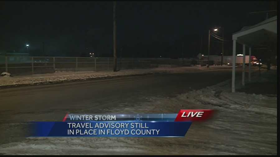 A travel advisory still in place in Floyd County as crews work to clear roadways.