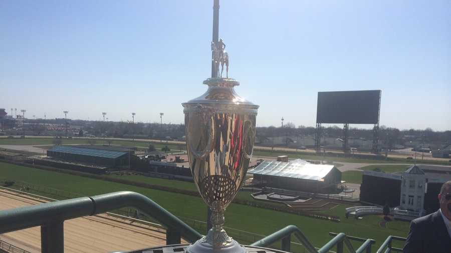 The 14-karat gold Kentucky Derby winner's trophy was delivered to Churchill Downs on Tuesday.