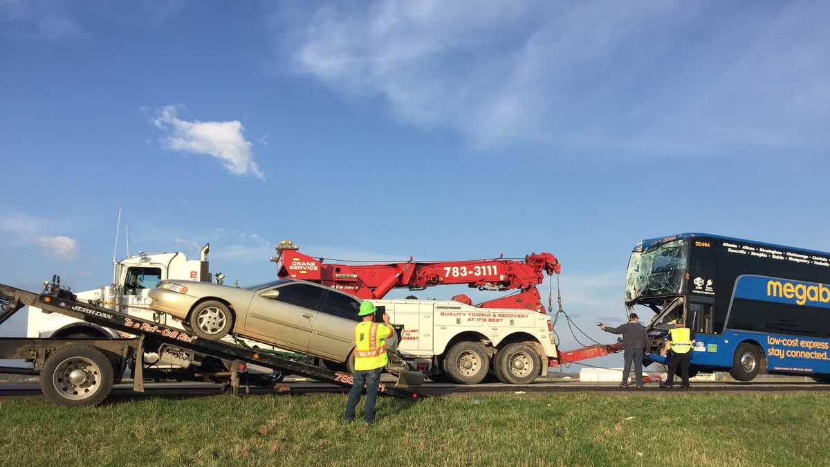 Images Multiple injuries in Megabus crash