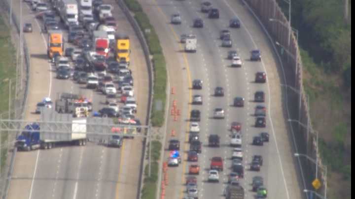 Significant delays expected on I-64 west after crash at mile marker 13