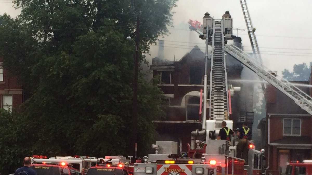 Images: Building catches fire on Second Street