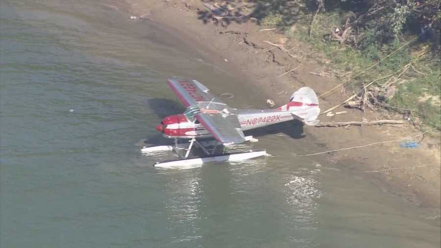 It was a traumatic experience for four passengers Wednesday when the plane they were in capsized on the Ohio river in Trimble County.