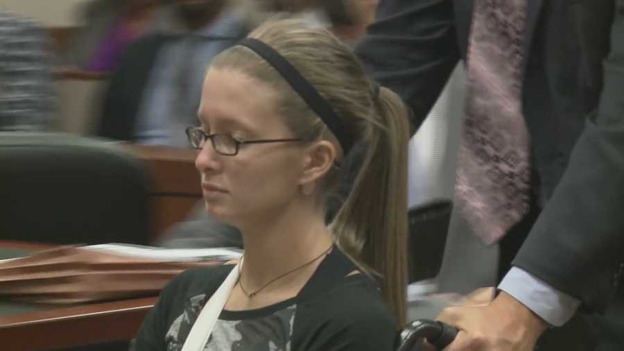 The woman charged in connection with a deadly wrong-way crash appears in court.