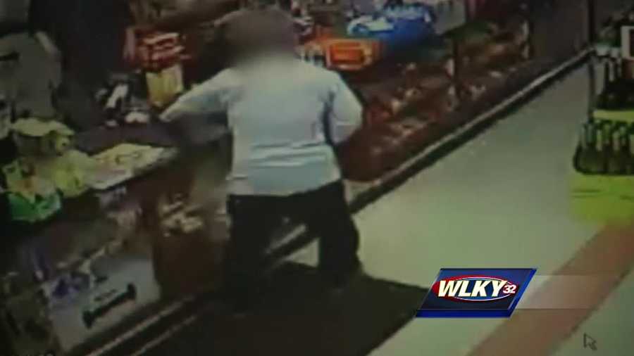 A man who was shot and robbed in a car stumbled into a Jeffersontown store looking for help early Sunday morning.
