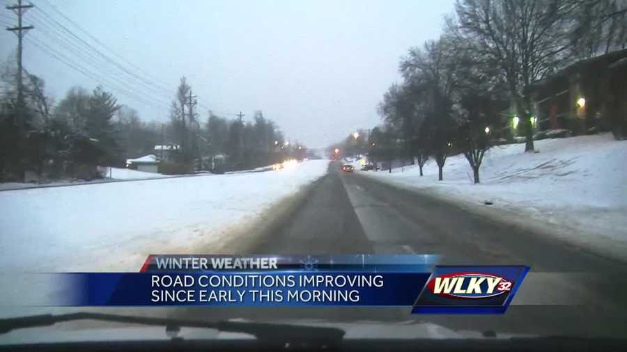 Road crews were out all morning battling what the latest snowstorm left behind.