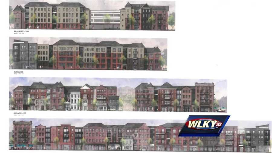 Developers are proposing a four-story, mixed-use project with apartments and a parking garage on Baxter Avenue.