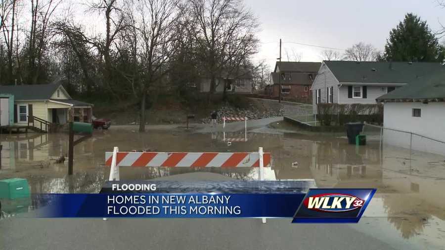 Many homes in New Albany flooded after rain.