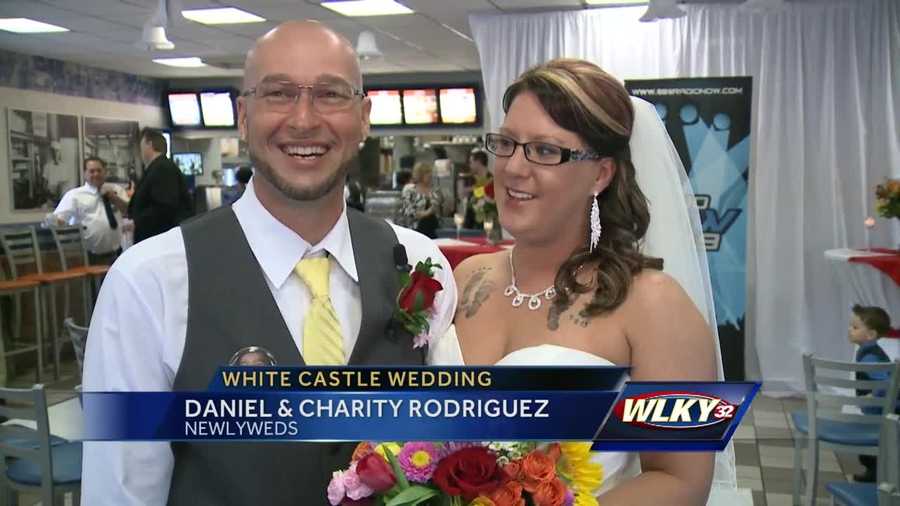 A couple said their wedding vows over the weekend in an unlikely place in downtown Louisville.