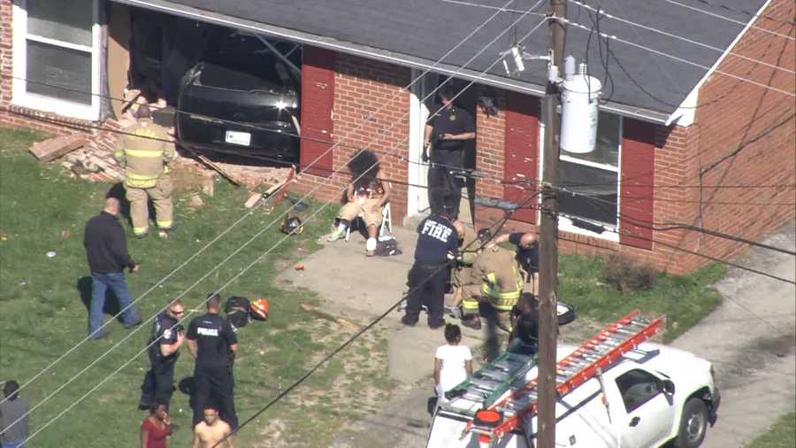 3 taken to hospital after car crashes into home