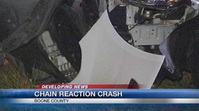 Images: 5 transported to hospital after chain reaction crash on I-71