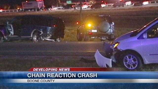 Images: 5 transported to hospital after chain reaction crash on I-71