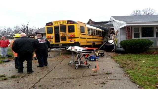 Crash forces bus off the road into a Fairfield home.