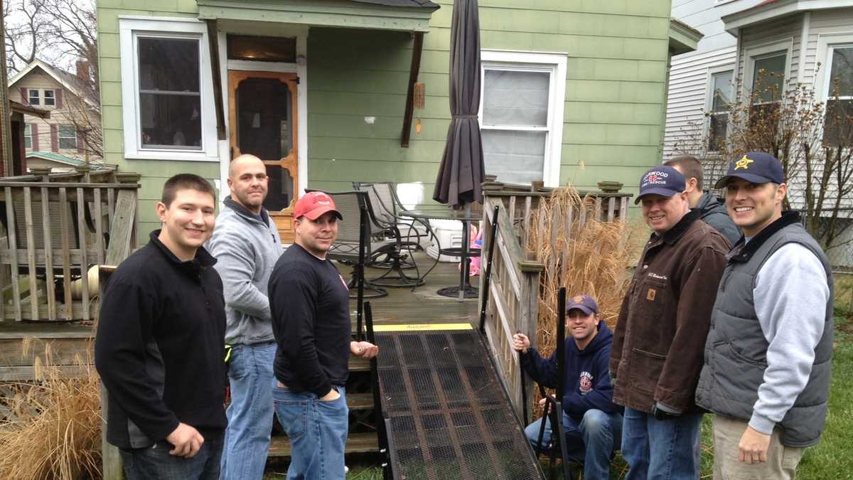 Firefighters donate wheelchair ramp to homebound girl