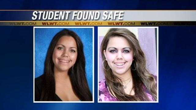 A missing University of Cincinnati student has been located, police said.