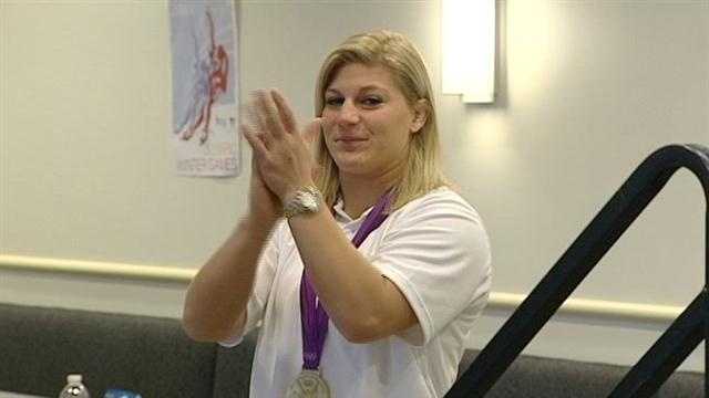 America's first woman to win Olympic gold in judo was back in her home county.