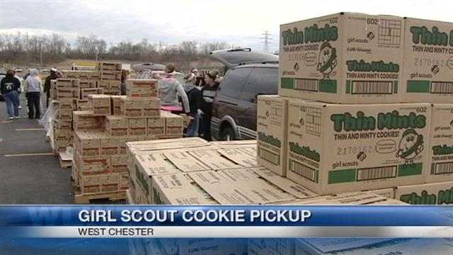 Girl Scout cookie pickup