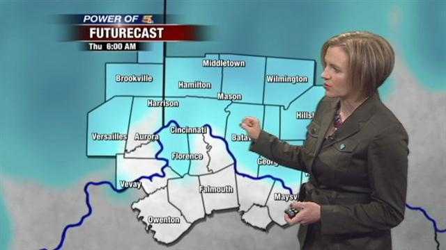 Light snow showers off and on all day with cold air sticking around much longer. Randi Rico has the details.