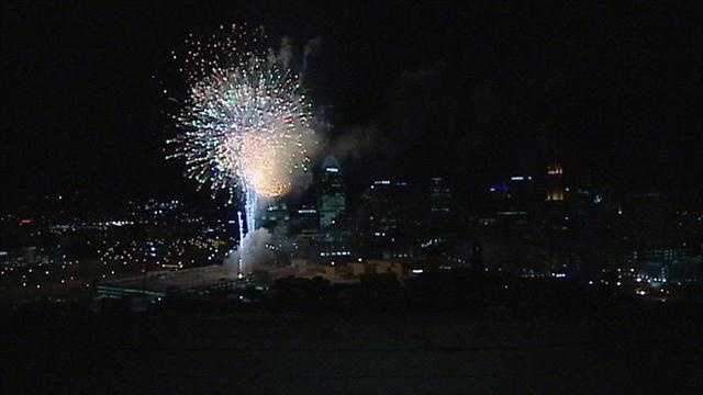 The new Horseshoe Casino Cincinnati opened Monday night with fireworks over downtown.