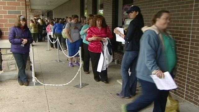 People lined up to lose as the casting call for NBC's hit show "The Biggest Loser" rolled through Cincinnati on Saturday.