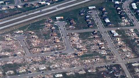 Images: Aerial view of 1974 Xenia tornado damage