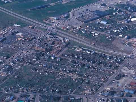 Images: Aerial view of 1974 Xenia tornado damage