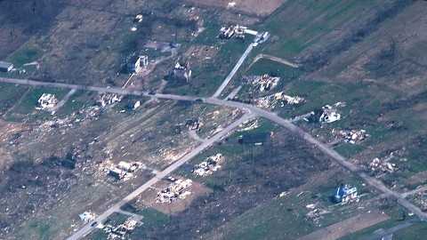 Images: Aerial view of 1974 Xenia tornado damage