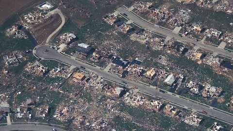 Images: Aerial view of 1974 Xenia tornado damage