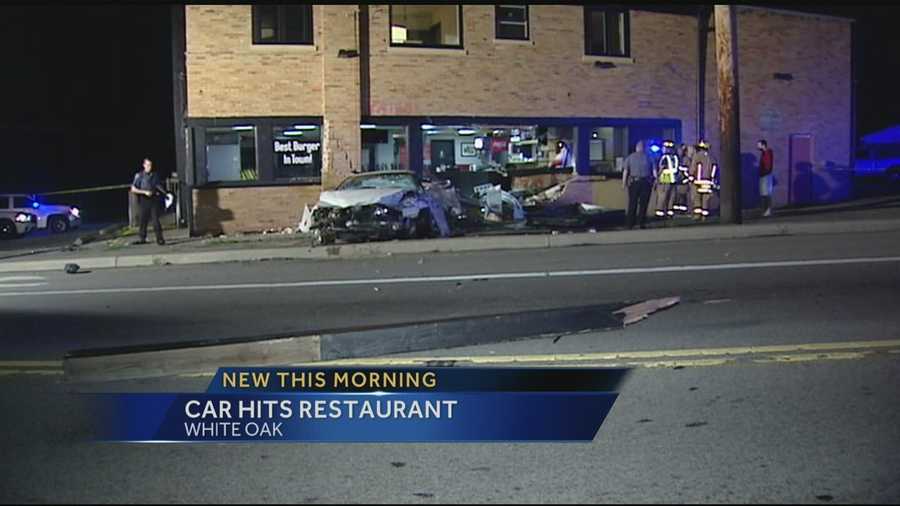 One man is taken to the hospital after crashing his car into a White Oak restaurant.