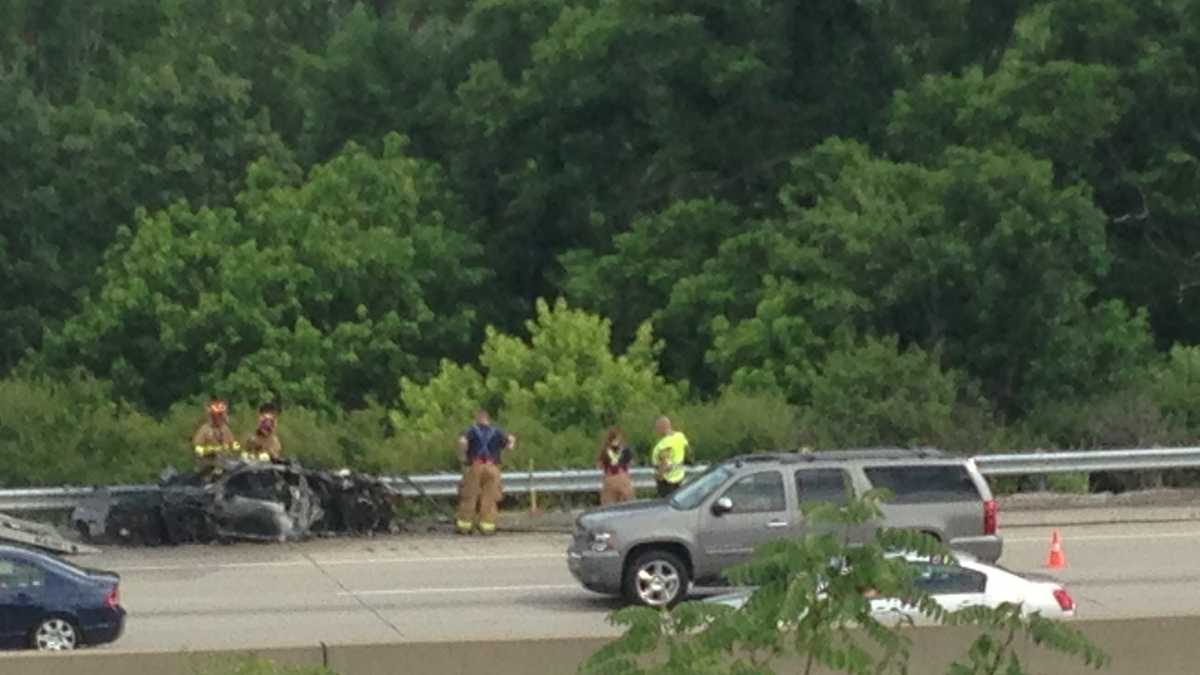 Photos Car catches fire on I71/75