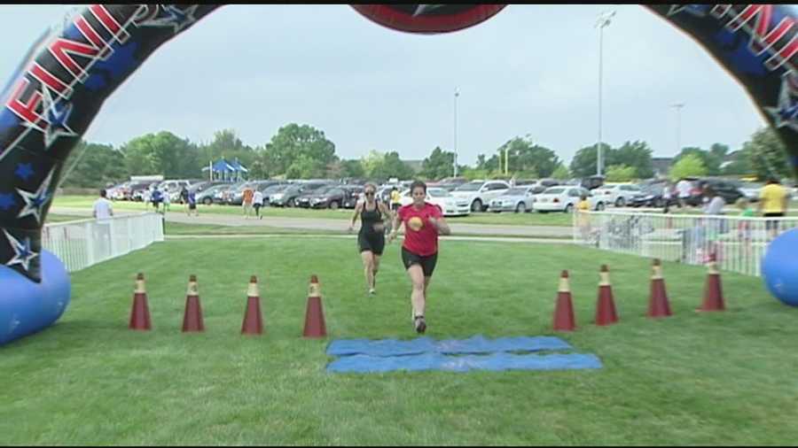 Raising money and raising your heart rate -- Tri-state athletes participated in a triathlon in Mason Sunday.